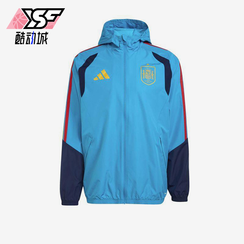 Adidas/阿迪达斯正品新款男蓝藏蓝色球类经典运动夹克外套KA3498