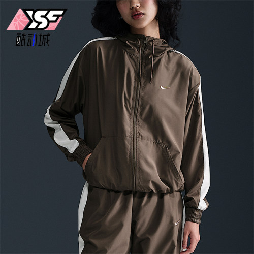 Nike/耐克正品女士运动休闲轻盈宽松舒适拉链连帽外套FV6299-004