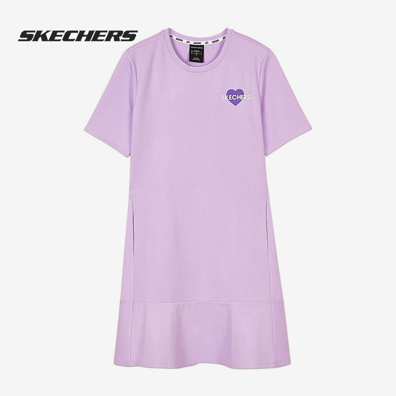 Skechers/斯凯奇正品夏季新款女子休闲运动连衣裙 L221W293