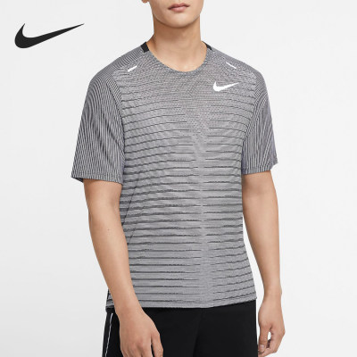 Nike/耐克正品2025男士圆领套头透气条纹运动短袖CU6057-010