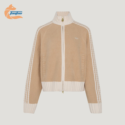 Adidas/阿迪达斯正品三叶草女士宽松时尚立领轻柔针织外套KV8866