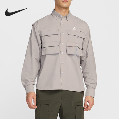 Nike/耐克正品2025男士运动梭织透气翻领宽松休闲外套HJ2466-009