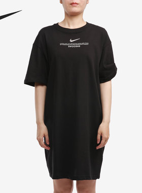 Nike/耐克正品女子银勾logo休闲运动宽松短袖T恤 CZ9407-010