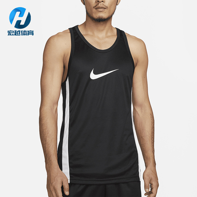 Nike/耐克正品2025秋季款男士无袖运动篮球拼接背心T恤DV9968-010