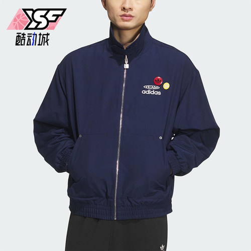 Adidas/阿迪达斯正品三叶草男士日常运动宽松翻领耐穿外套KC0135