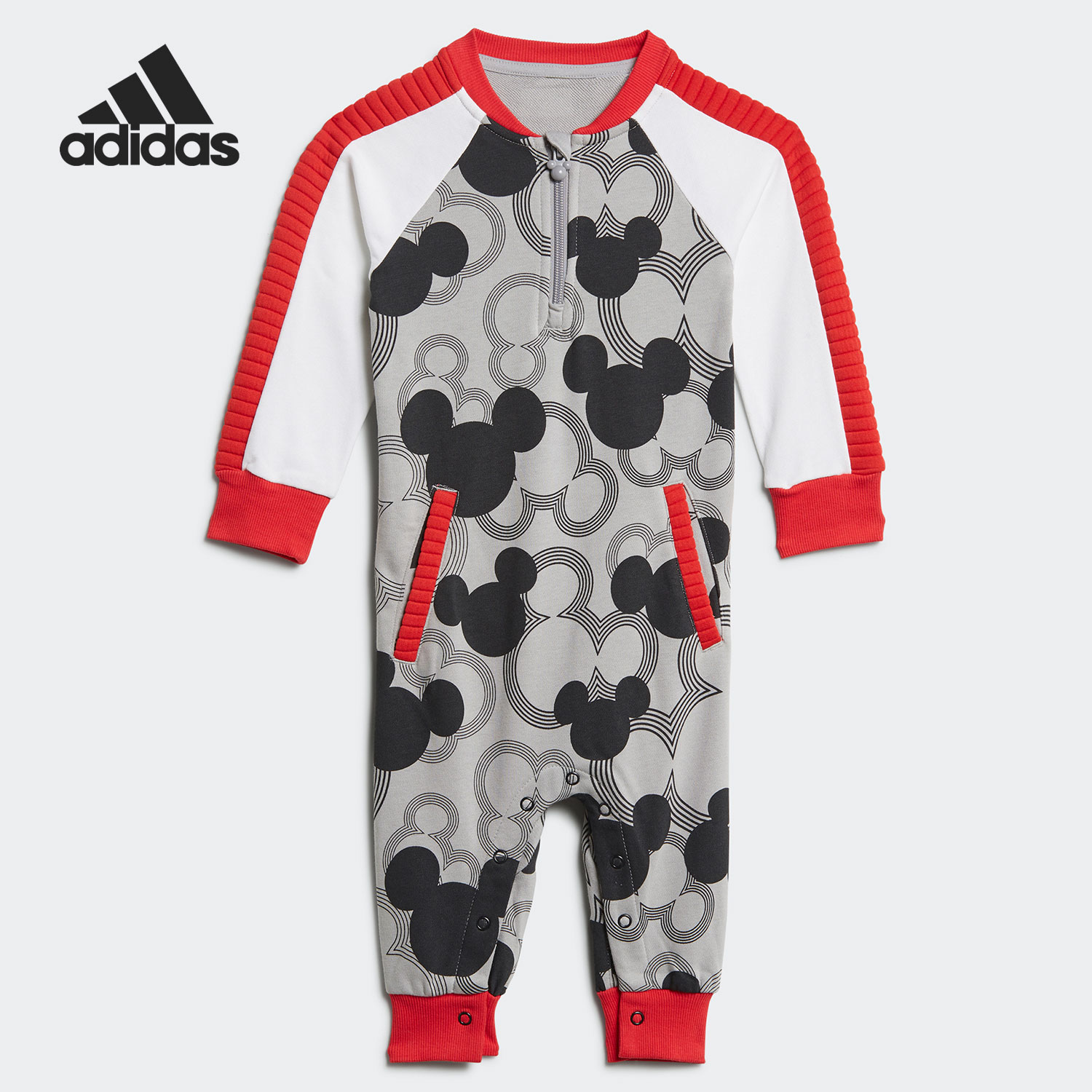 Adidas/阿迪达斯正品当季新款婴儿爬服保暖新生儿连体衣GM6935