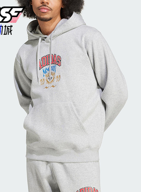 Adidas/阿迪达斯正品三叶草男士休闲针织宽松连帽日常卫衣IX6770