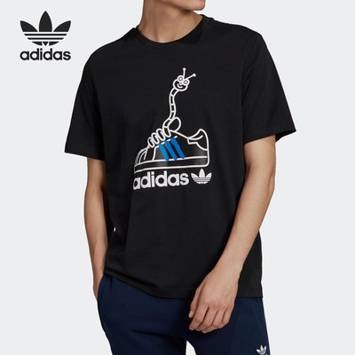 Adidas/阿迪达斯正品 WORM TEE 三叶草男子休闲运动T恤GN2154