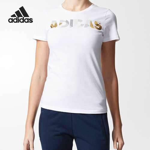 Adidas/阿迪达斯正品冬季新款女子休闲运动短袖T恤 CE9202