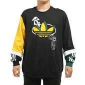 Adidas 三叶草男子休闲保暖圆领拼接运动卫衣GJ6749 阿迪达斯正品