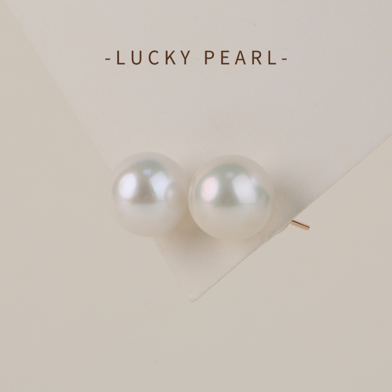 有幸18K红金淡水爱迪生珍珠耳钉