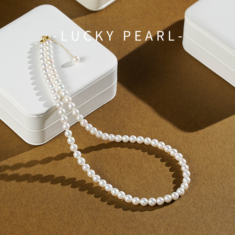 有幸小米珠项链18K金极光锁骨链