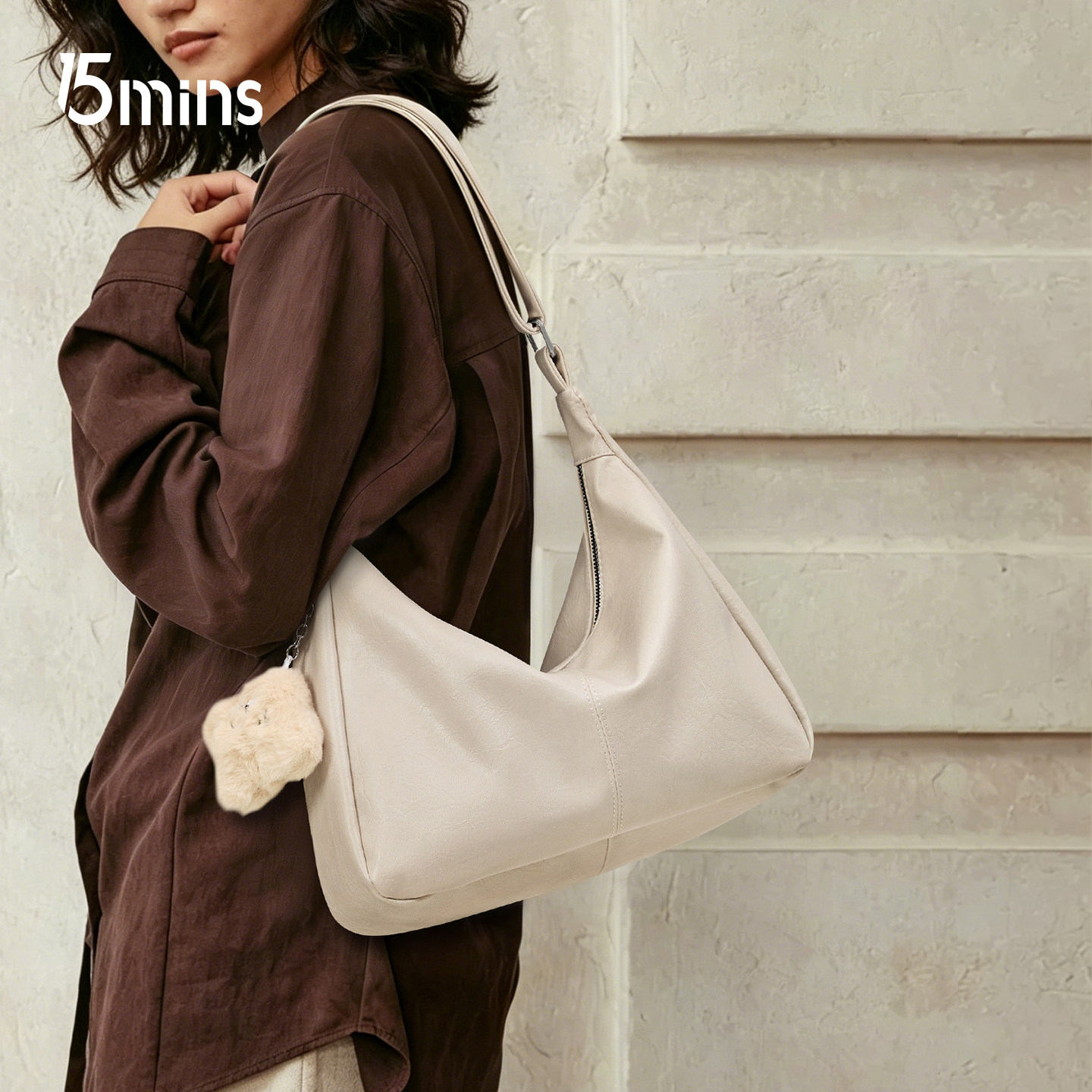 15mins包包女款2026新款夏季实用Hobo包大容量高级感通勤上班女包