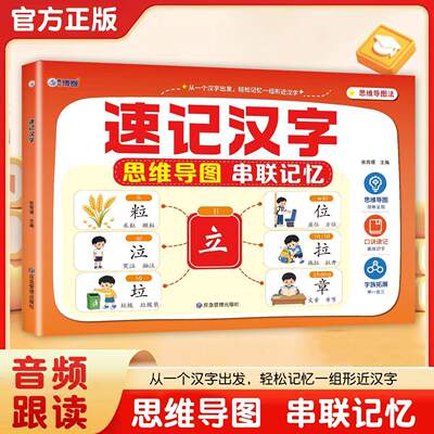 速记汉字思维导图串联记忆人教版幼小衔接思维导图象形识字汉字速记幼儿启蒙早教书小学生语文口诀速记汉字偏旁部首结构识字练习本