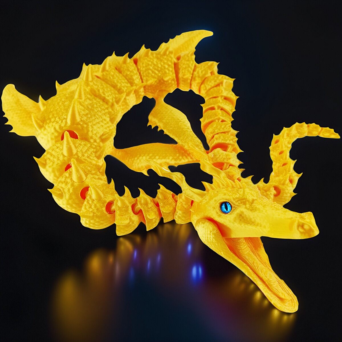 3D打印玩具海龙跨境爆款多色样仿真眼球活动关节渐变夜光模型手办