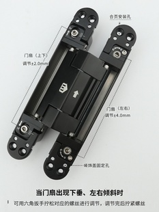厂隐形门合页自动关门液压缓冲二维可调木门无尾杆带90度定位暗新