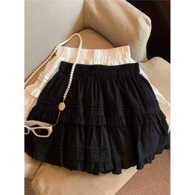 法式芭蕾风白色荷叶边蛋