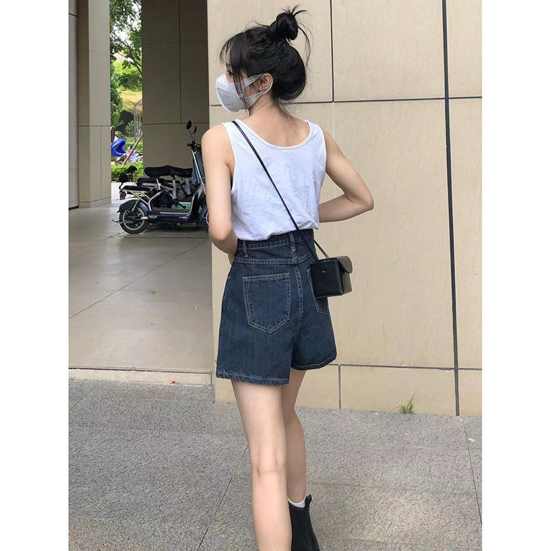 覆古牛仔短裙女高腰夏季新款大尺码胖mm遮肚子遮胯显瘦a字半身裙