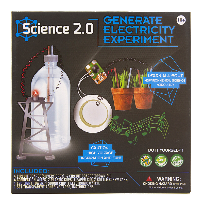 Science 2.0科学物理小实验器材DIY制作电解水发电装置儿童玩具