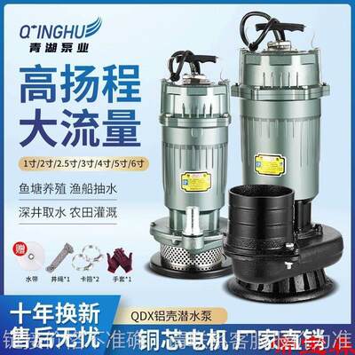 台州青湖潜水泵220V380V清水泵农用灌溉泵家用大流量高扬程抽水泵