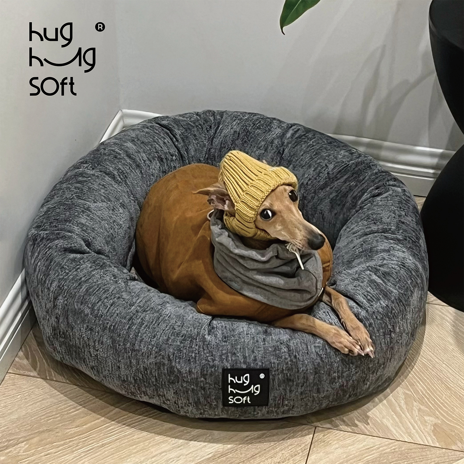 hughugsoft®可拆洗猫狗深睡包裹圆窝沙发级面料保暖秋冬小型耐用