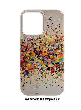 艺术ins风狂欢色彩适用于苹果15手机壳14pro创意iPhone13抽象12涂鸦油画磨砂华为mate60菲林壳全包防摔小米