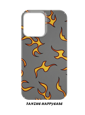 欧美适用于苹果17promax灰色火焰手机壳16创意iPhone14小米15时尚12/13磨砂荣耀400pro保护套防摔一加13T个性