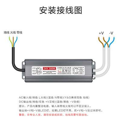 220V转12V24V变压器LED超薄防水电源20W40W50W60W80W250W300W400W