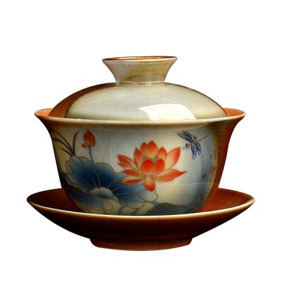 网红可悬停盖碗不烫手 三才陶瓷柴烧功夫茶具 单个高档可旋转盖子