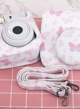 日系新款富士拍立得mini112蝴蝶系列收纳包相机包保护套便携斜挎