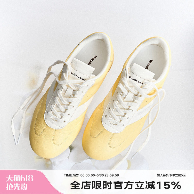 Wander around2026春款「薄训系列」薄底休闲复古德训鞋女