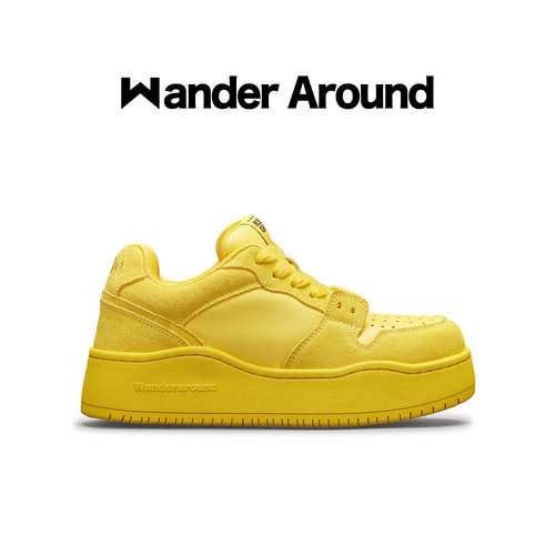 【明星同款】Wander Around春秋款黄色厚底增高休闲板鞋男女同款