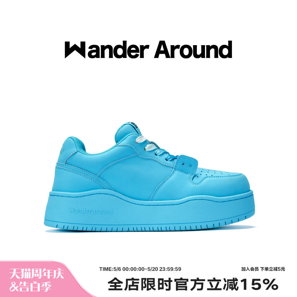 【明星同款】Wander around漫行春秋款海盐汽水厚底增高休闲板鞋