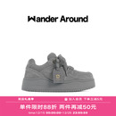 【孙燕姿同款】Wander around 复古灰色厚底增高休闲板鞋男女同款