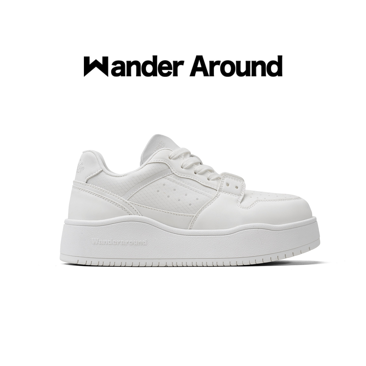 Wander around2026夏季新款厚底增高透气休闲板鞋小白鞋男女同款