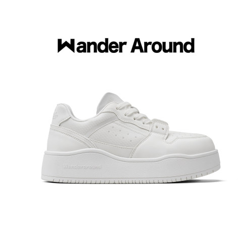 Wander around2026夏季新款厚底增高透气休闲板鞋小白鞋男女同款