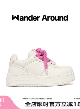 【杨超越同款】Wander around25年春款厚底增高休闲板鞋小白鞋女