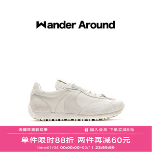 Wander around2025春夏新款LUNA系列米灰拼色阿甘休闲德训鞋女