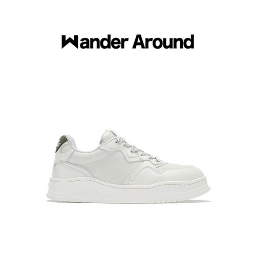 Wander around秋款花巷Flower Lane系列汉玉白低帮平底休闲板鞋女