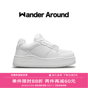 【毛不易同款】Wander Around厚底增高板鞋休闲小白鞋男女同款