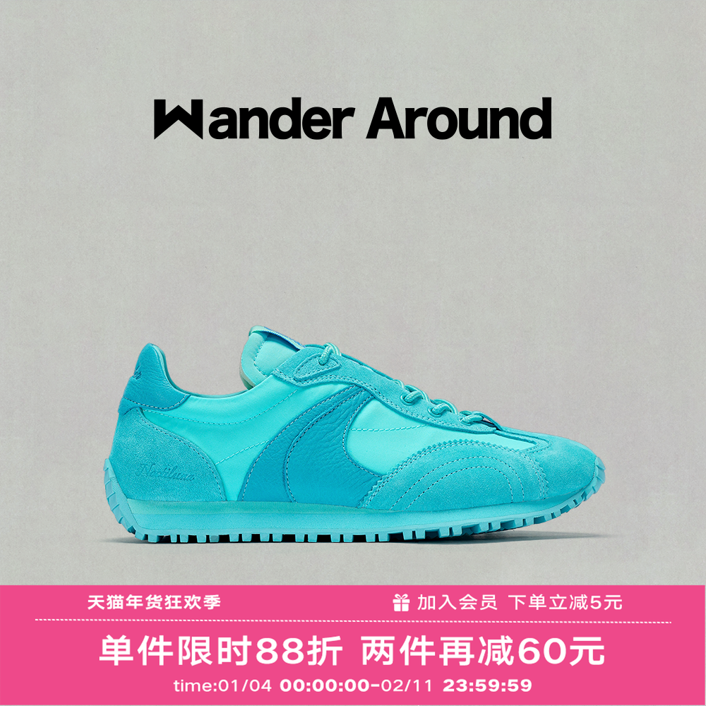 Wander around漫行24年LUNA系列蓝色厚底阿甘鞋休闲运动德训鞋女,女鞋,时尚休闲鞋,淘宝优惠券,粉丝福利购,淘宝优惠卷