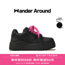 【明星同款】Wander around春秋款黑色厚底增高休闲板鞋男女同款