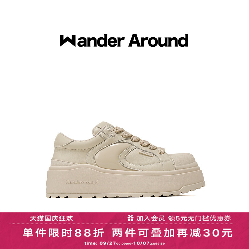 【黄子弘凡同款】 Wander around厚底增高贝壳头休闲板鞋女