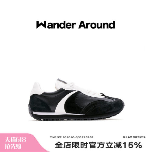 Wander around2025春夏新款LUNA系列黑白拼色阿甘休闲德训鞋女