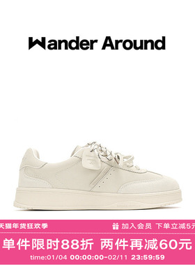 Wander around2025新款小白鞋厚底增高休闲板鞋复古德训鞋女