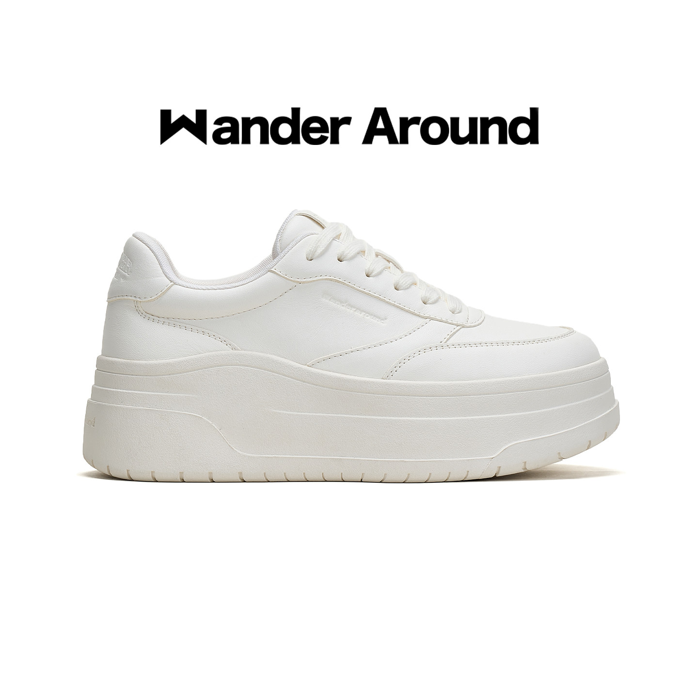 Wander around2026秋款厚底增高5CM板鞋休闲小白鞋图片