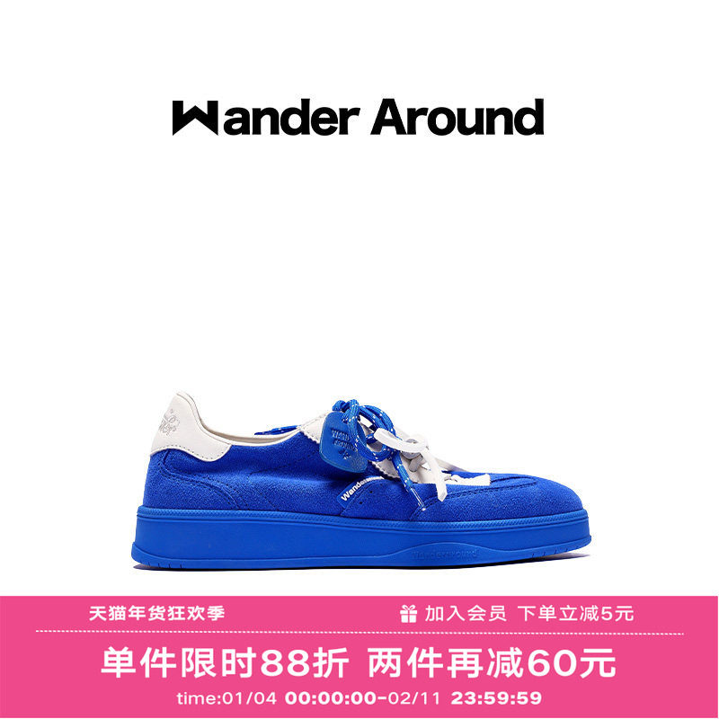 【明星同款】Wander around2025新款蓝色休闲增高板鞋德训鞋女,女鞋,德训鞋,淘宝优惠券,粉丝福利购,淘宝优惠卷