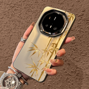 适用华为mate70rs非凡大师手机壳新款 mate60rs保时捷渐变竹子mate60pro高级感mate70全包防摔m60磨砂小众女款