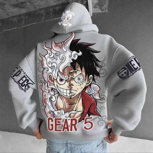 One Piece Luffy Gear 5 Nika Anime Hoodie Men Women Streetwea