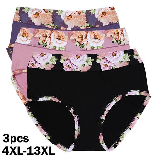 New 3Pcs/Lot Cotton Panties Women's Underwear Plus Size Flor